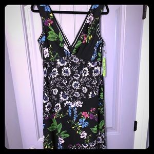 Great floral and black and summer maxi dress
